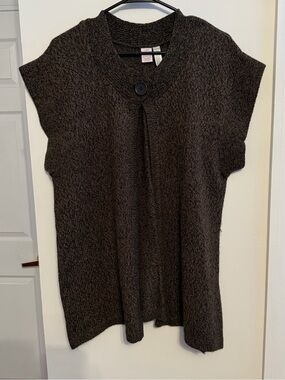Bobbie Brooks Dark Brown Short-Sleeve Knit Cardigan